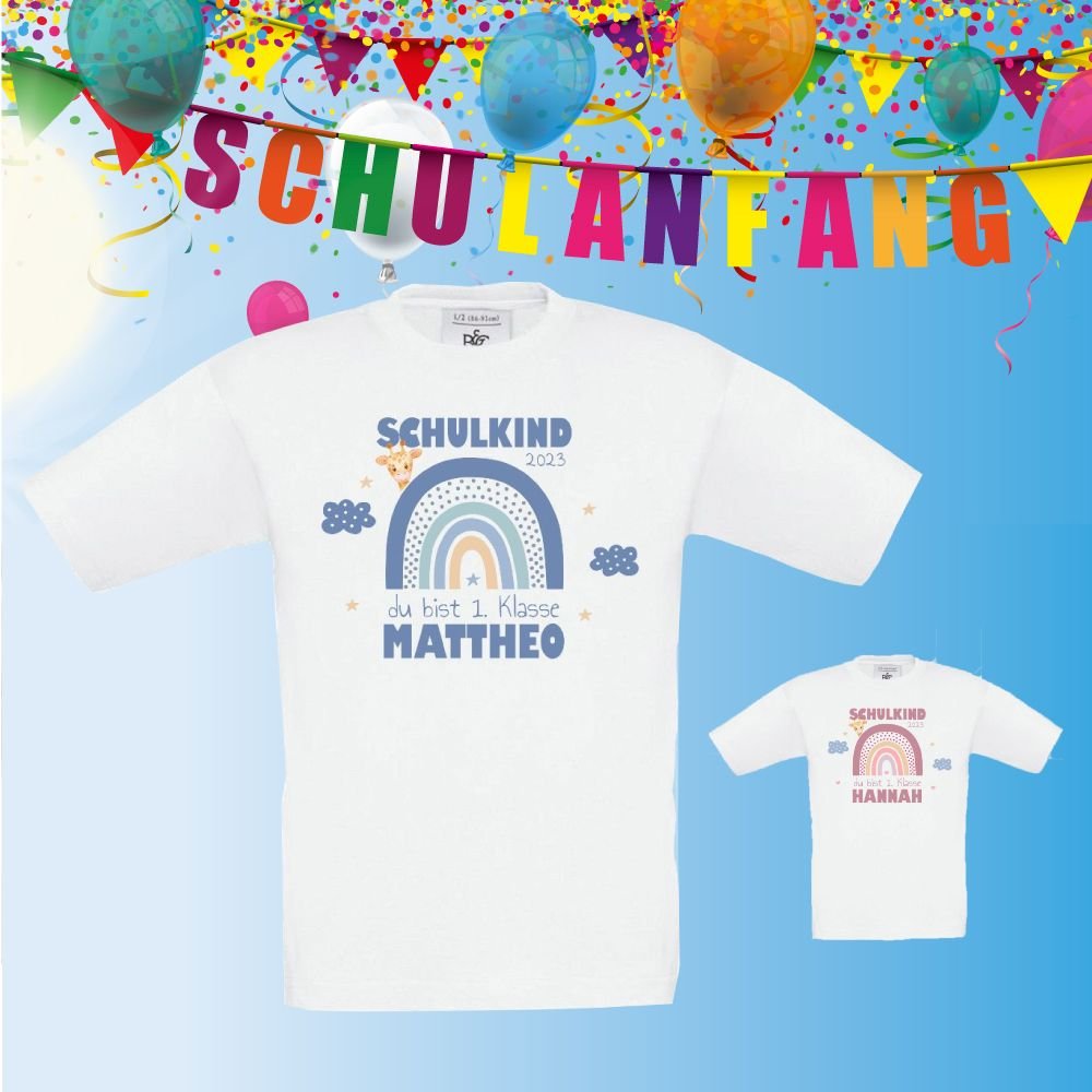 T-Shirt - Schulkind "Regenbogen" - personalisiert