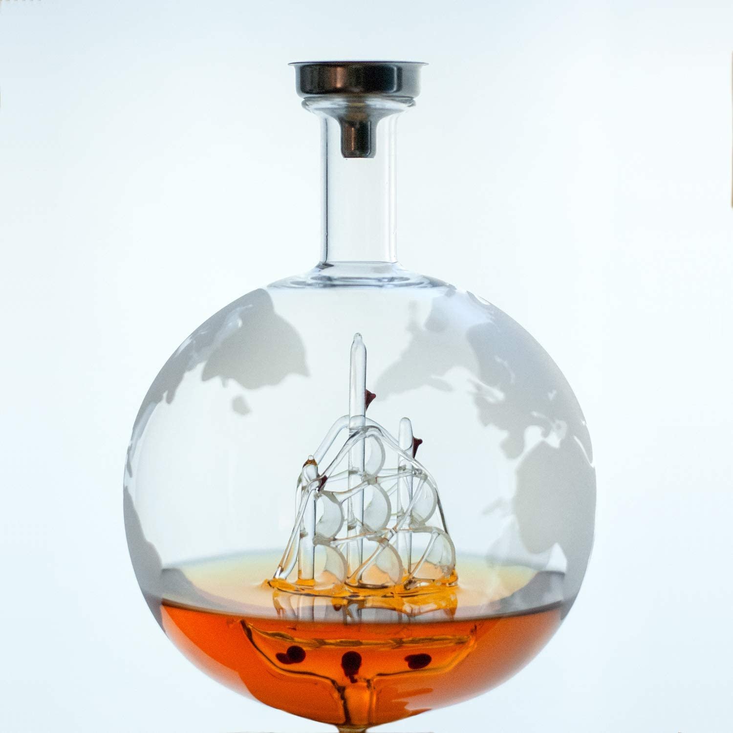 Whiskyset Globus mit Glas - Gold