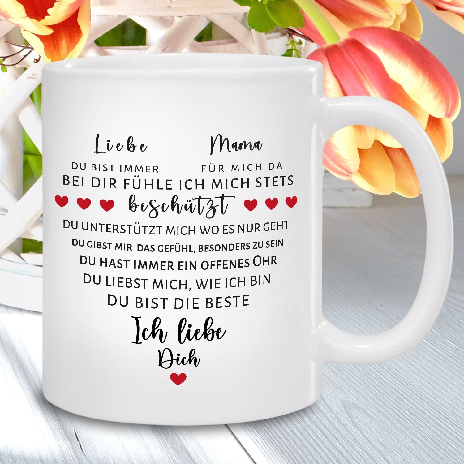 Tasse - Herz aus Worten für Mamas