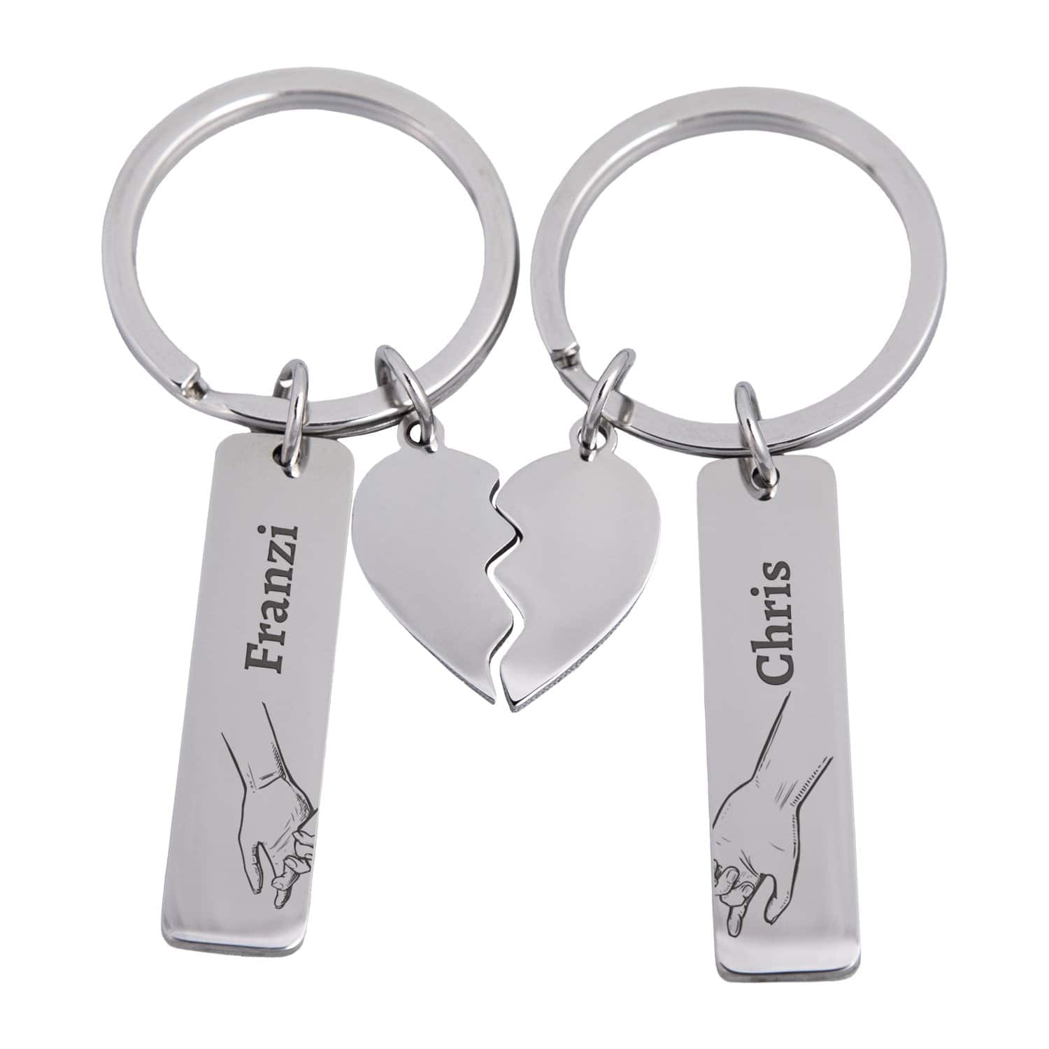 Schlüsselanhänger für Paare mit Herzanhänger