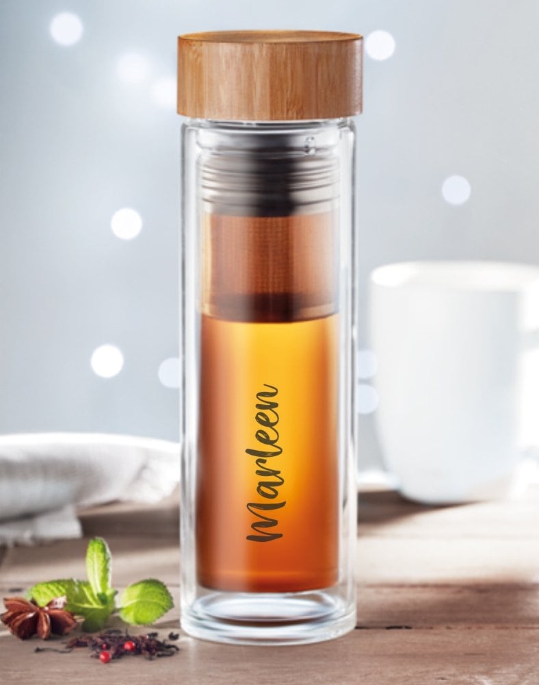 Tea Bottle - Teeflasche aus Glas mit Personalisierung