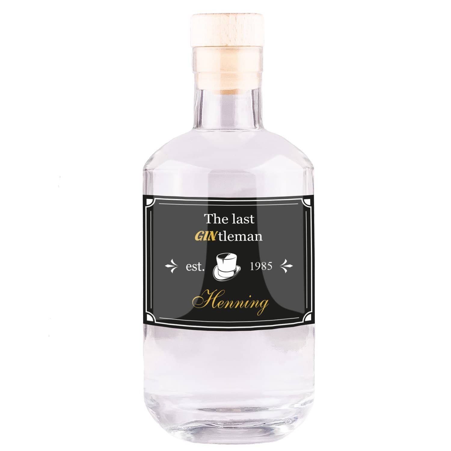 Gin Flasche - The last GINtleman mit Personalisierung