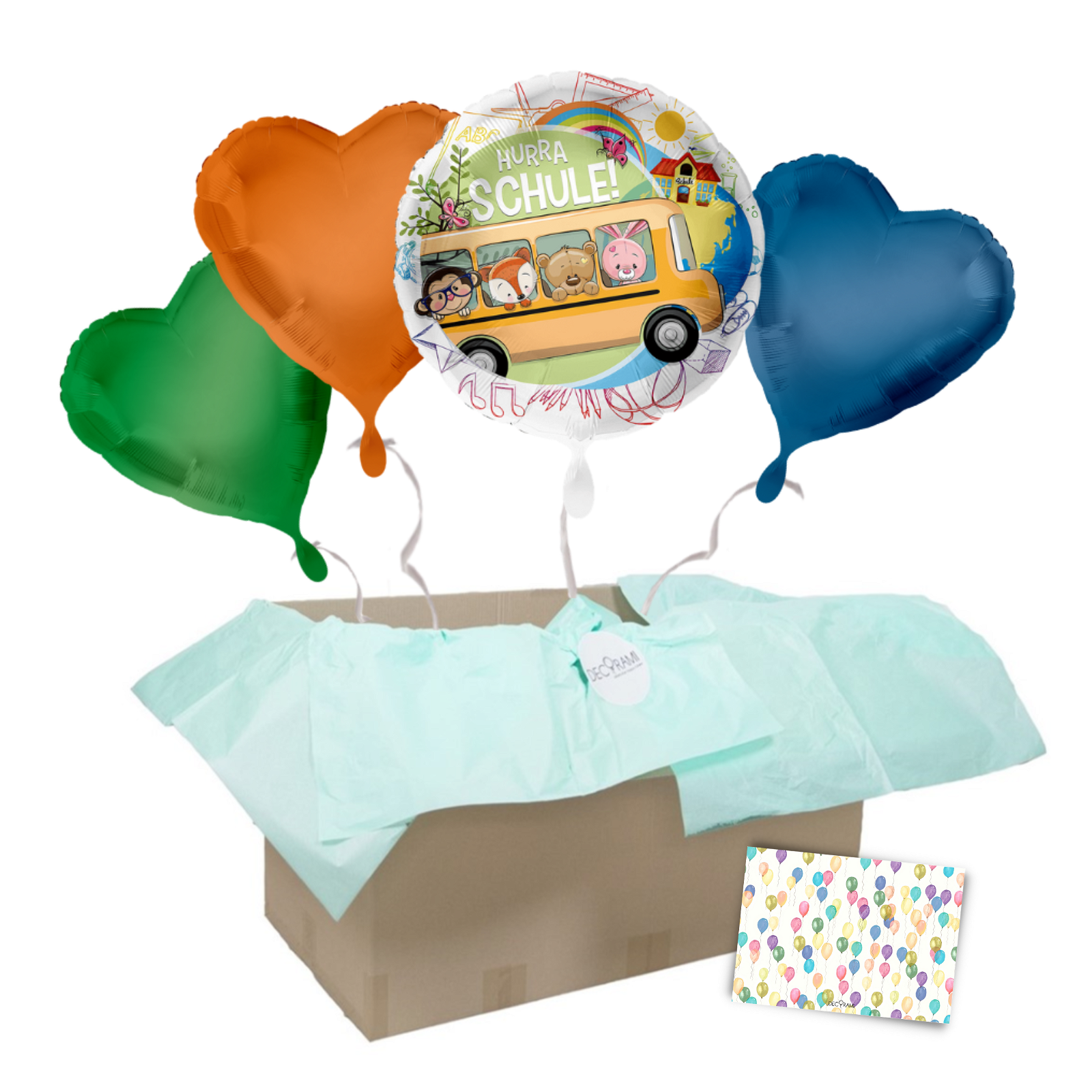 Heliumballon-Geschenk - Einschulung Hurra Schule