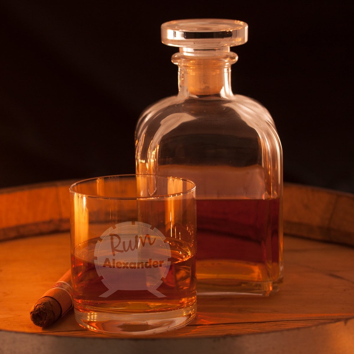 Rum-Glas mit Gravur