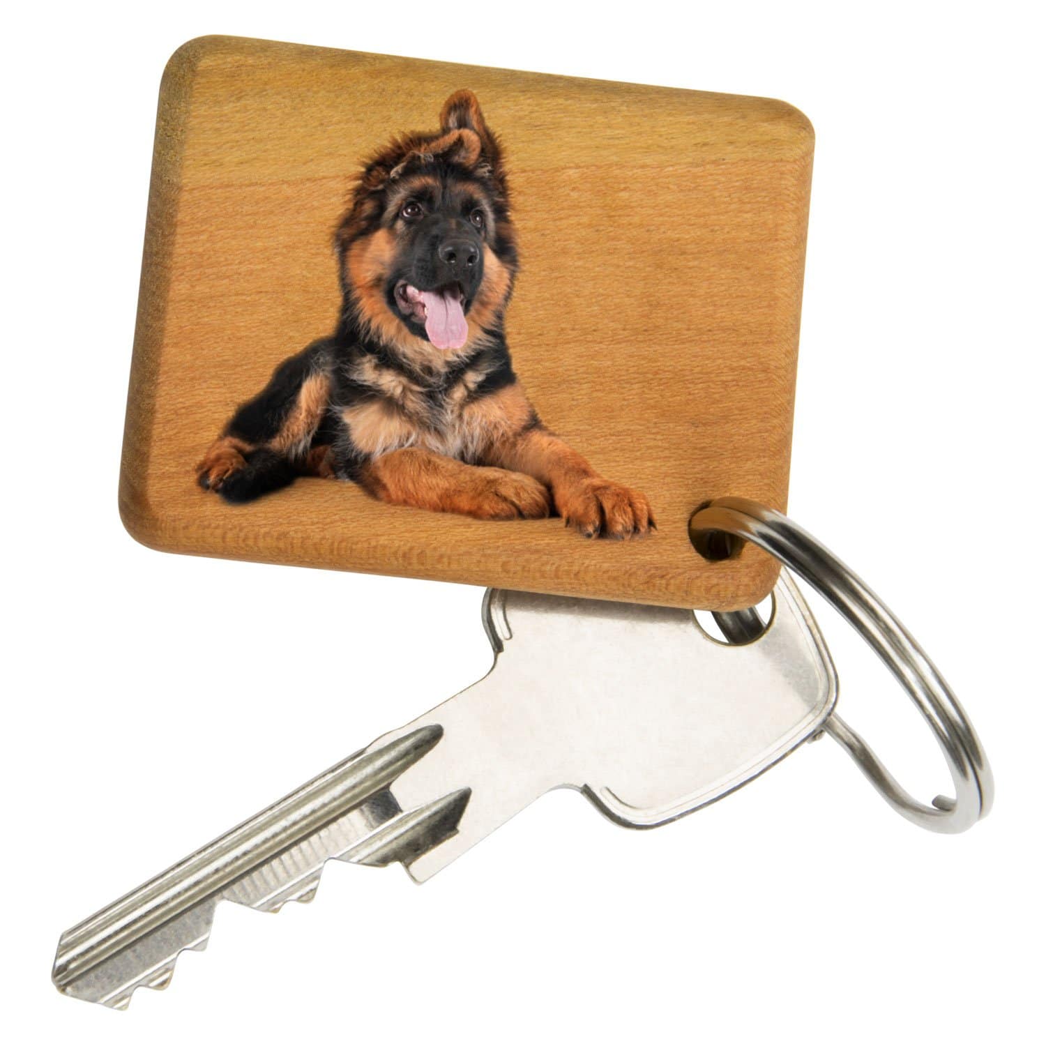 Holz Schlüsselanhänger Hund mit Foto